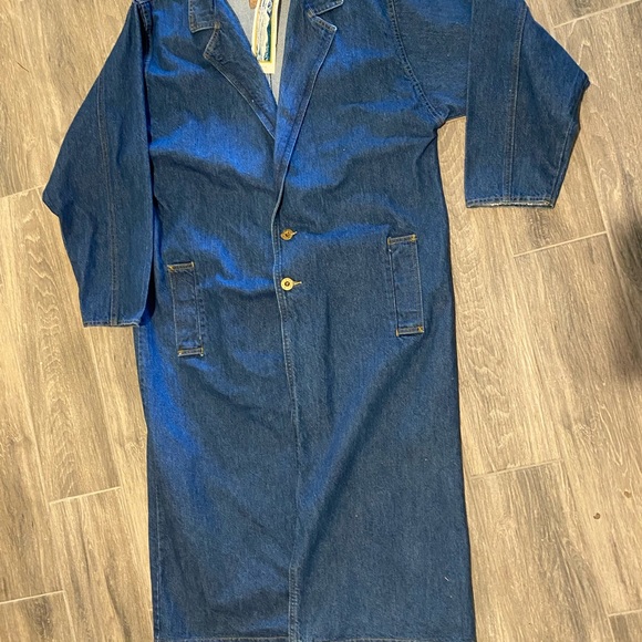 Vintage 1991 Sierra West Denim Maxi Jacket Oversized Medium NWT 🌿 - Picture 3 of 7